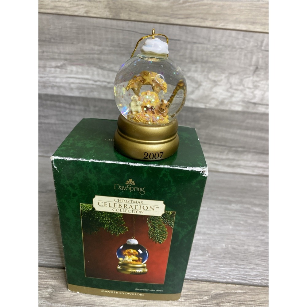 DaySpring 2007 Christmas Celebration Nativity Manger Snowglobe Ornament with Box